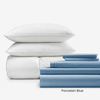 8-Piece Percale & LaCrosse™ Down Bedding Bundle,