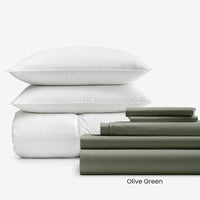 8-Piece Percale & LaCrosse™ Down Bedding Bundle,