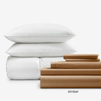 8-Piece Percale & LaCrosse™ Down Bedding Bundle,