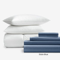 8-Piece Percale & LoftAIRE™ Down Alternative Bedding Bundle,