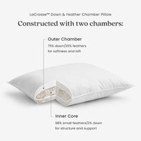 Down & Feather Chamber Pillow - Medium, Standard,White