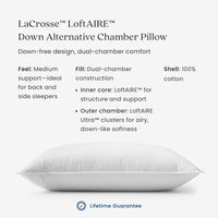 LoftAIRE™ Down Alternative Chamber Pillow - Medium, Standard,White