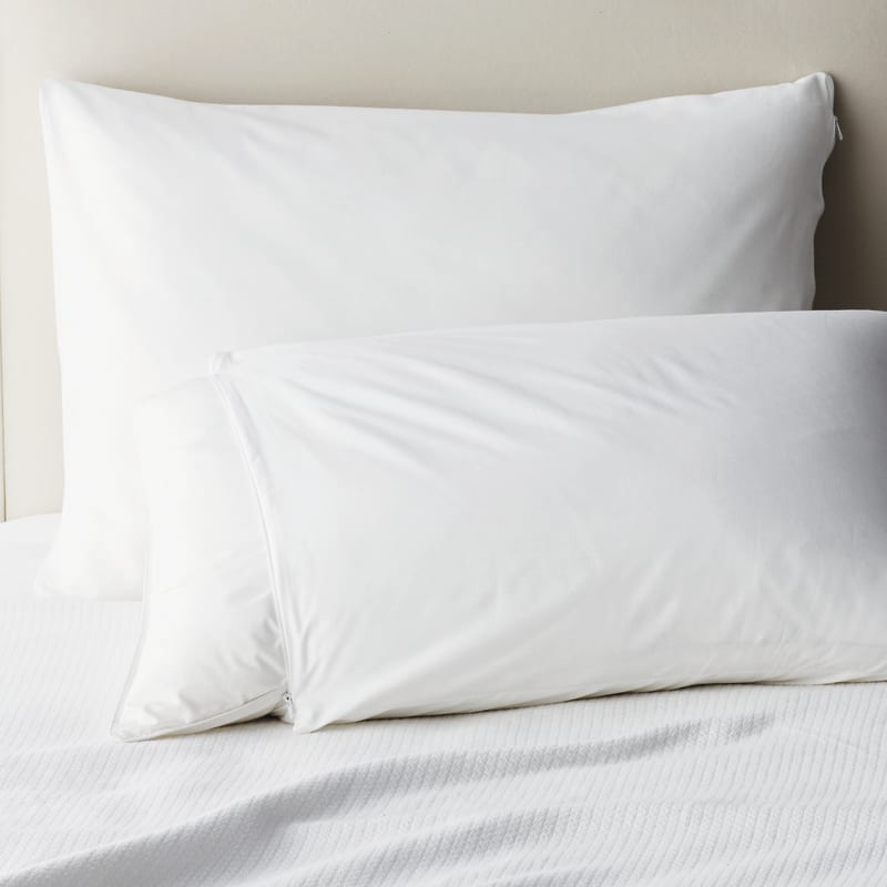 Cotton Pillow Protectors, Set of 2 - Standard,White