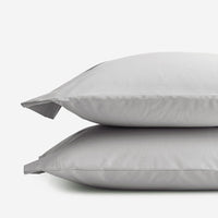 Classic Cool Organic Cotton Percale Solid Pillowcase Set - Gray, Standard,Gray