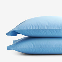 Classic Cool Organic Cotton Percale Solid Pillowcase Set - Ocean Blue, Standard,Ocean Blue