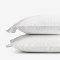 Classic Cool Organic Cotton Percale Solid Pillowcase Set - White, Standard,White