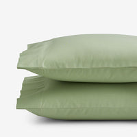 Classic Cool Organic Cotton Percale Solid Pillowcase Set - Moss Green, Standard,Moss Green