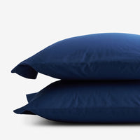 Classic Cool Organic Cotton Percale Solid Pillowcase Set - Navy, Standard,Navy