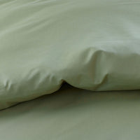 Classic Cool Organic Cotton Percale Solid Duvet Cover - Moss Green, Full/Queen,Moss Green