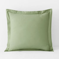 Classic Cool Organic Cotton Percale Solid Sham - Moss Green, Euro,Moss Green