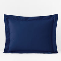 Classic Cool Organic Cotton Percale Solid Sham - Navy, Standard,Navy