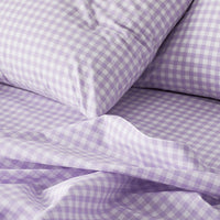 Gingham Classic Cool Organic Cotton Percale Pillowcase Set - Lilac, Standard,Lilac