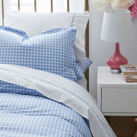 Gingham Classic Cool Organic Cotton Percale Pillowcase Set - Light Blue, Standard,Light Blue