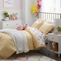 Gingham Classic Cool Organic Cotton Percale Pillowcase Set - Yellow, Standard,Yellow