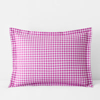 Gingham Classic Cool Organic Cotton Percale Sham - Fuchsia, Standard,Fuchsia