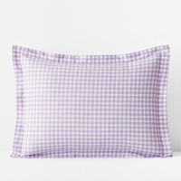 Gingham Classic Cool Organic Cotton Percale Sham - Lilac, Standard,Lilac