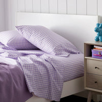Gingham Classic Cool Organic Cotton Percale Sham - Lilac, Standard,Lilac