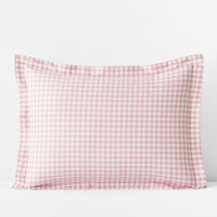 Gingham Classic Cool Organic Cotton Percale Sham - Petal Pink, Standard,Petal Pink