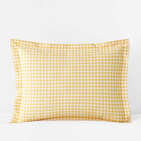 Gingham Classic Cool Organic Cotton Percale Sham - Yellow, Standard,Yellow