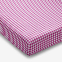 Gingham Classic Cool Organic Cotton Percale Crib Sheet - Fuchsia, Crib,Fuchsia