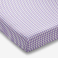 Gingham Classic Cool Organic Cotton Percale Crib Sheet - Lilac, Crib,Lilac