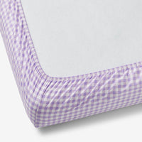 Gingham Classic Cool Organic Cotton Percale Crib Sheet - Lilac, Crib,Lilac