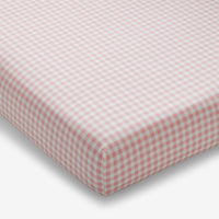 Gingham Classic Cool Organic Cotton Percale Crib Sheet - Petal Pink, Crib,Petal Pink