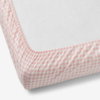 Gingham Classic Cool Organic Cotton Percale Crib Sheet - Petal Pink, Crib,Petal Pink