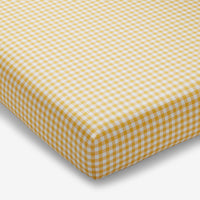 Gingham Classic Cool Organic Cotton Percale Crib Sheet - Yellow, Crib,Yellow