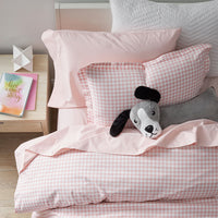 Gingham Classic Cool Organic Cotton Percale Duvet Cover Set - Petal Pink, Twin/Twin XL,Petal Pink