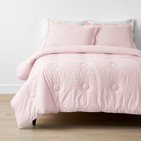 Gingham Classic Cool Organic Cotton Percale Comforter Set - Petal Pink, Twin/Twin XL,Petal Pink