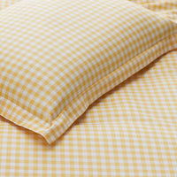 Gingham Classic Cool Organic Cotton Percale Comforter Set - Yellow, Twin/Twin XL,Yellow