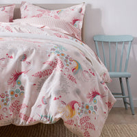 Fancy Unicorns Classic Cool Organic Cotton Percale Sham - Pink Multi, Standard,Pink Multi