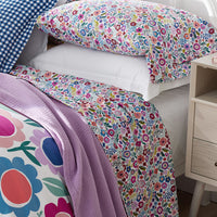 Joyful Mini Flower Classic Cool Organic Cotton Percale Pillowcase Set - White Multi, Standard,White Multi