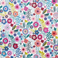 Joyful Mini Flower Classic Cool Organic Cotton Percale Pillowcase Set - White Multi, Standard,White Multi