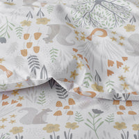 Forest Animals Classic Cool Organic Cotton Percale Pillowcase Set - Ivory Multi, Standard,Ivory Multi