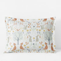 Forest Animals Classic Cool Organic Cotton Percale Sham - Ivory Multi, Standard,Ivory Multi
