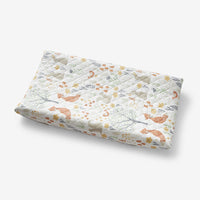 Forest Animals Classic Cool Organic Cotton Percale Quilted Changing Pad Cover - Ivory,Ivory Multi