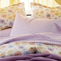 Pastel Poppies Classic Cool Organic Cotton Percale Pillowcase Set - White Multi, Standard,White Multi