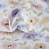 Pastel Poppies Classic Cool Organic Cotton Percale Pillowcase Set - White Multi, Standard,White Multi
