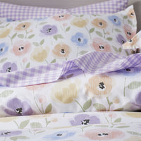 Pastel Poppies Classic Cool Organic Cotton Percale Sham - White Multi, Standard,White Multi