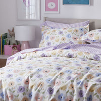 Pastel Poppies Classic Cool Organic Cotton Percale Sham - White Multi, Standard,White Multi