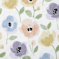 Pastel Poppies Classic Cool Organic Cotton Percale Sham - White Multi, Standard,White Multi