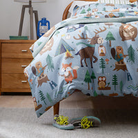 Animal Campers Classic Cool Organic Cotton Percale Sham - Blue Multi, Standard,Blue Multi