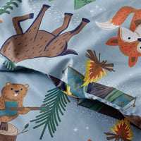 Animal Campers Classic Cool Organic Cotton Percale Sham - Blue Multi, Standard,Blue Multi