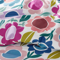Joyful Flower Classic Cool Organic Cotton Percale Sham - White Multi, Standard,White Multi