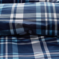 Handsome Tartan Classic Cool Organic Cotton Percale Pillowcase Set - Blue Multi, Standard,Blue Multi