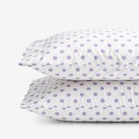 Dot Classic Cool Organic Cotton Percale Pillowcase Set - Lilac, Standard,Lilac