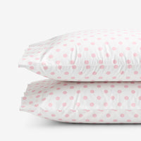 Dot Classic Cool Organic Cotton Percale Pillowcase Set - Petal Pink, Standard,Petal Pink