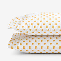 Dot Classic Cool Organic Cotton Percale Pillowcase Set - Yellow, Standard,Yellow